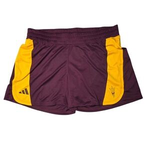 adidas Arizona State Sun Devils D4T Training Shorts Womens Large Maroon Gold NWT